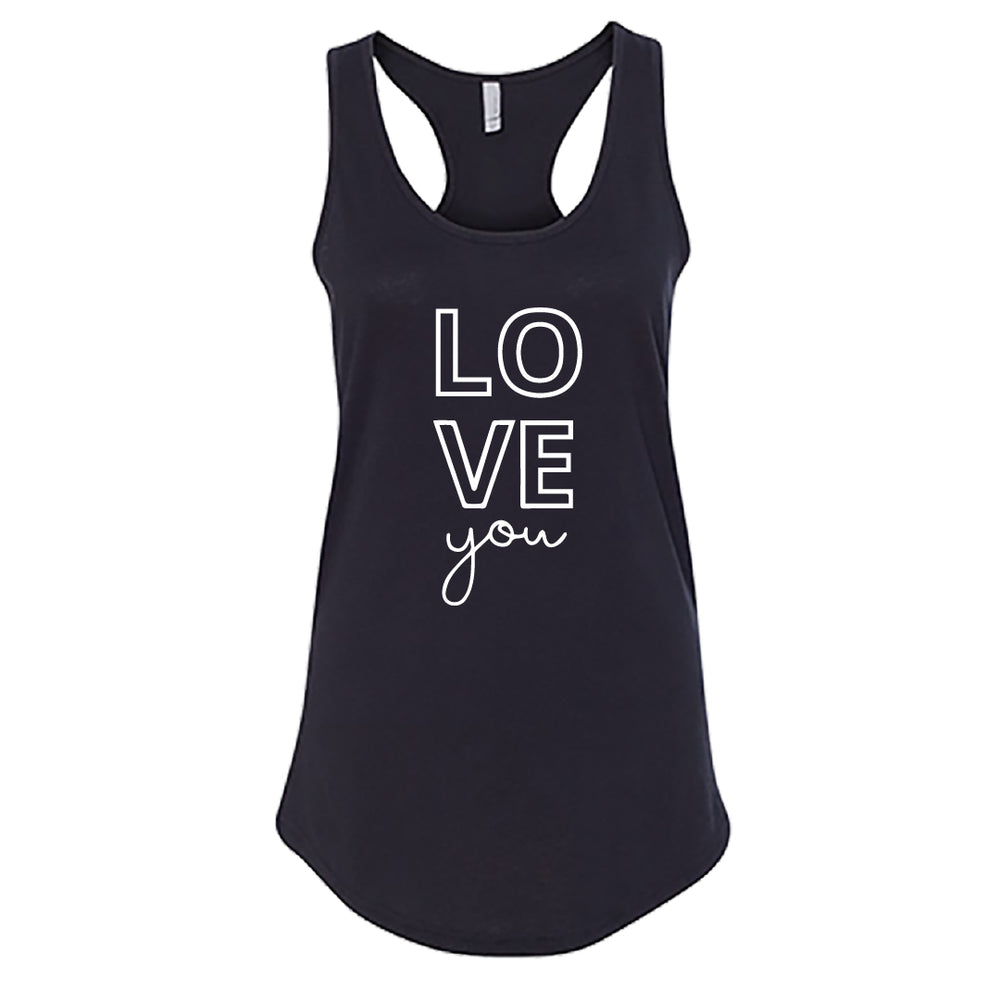 Women's "Love You" Graphic Tank Top | Cute Summer Sleeveless Shirt & Valentine's Gift