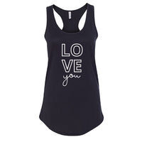 Women's "Love You" Graphic Tank Top | Cute Summer Sleeveless Shirt & Valentine's Gift