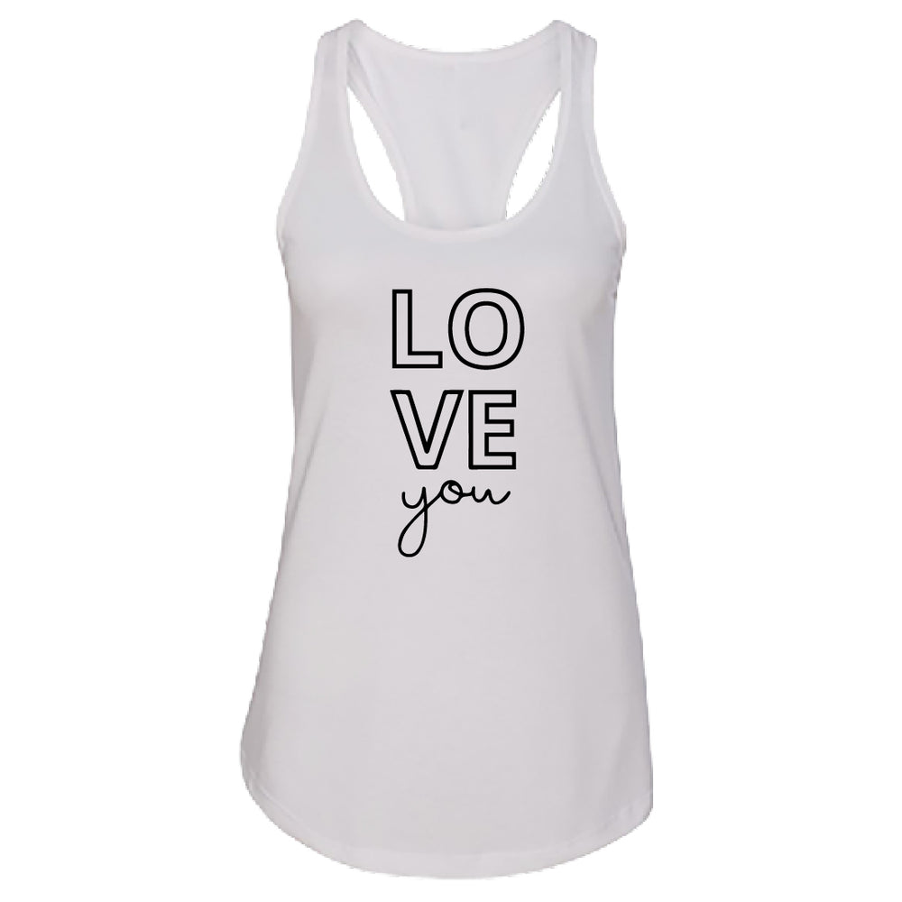 Women's "Love You" Graphic Tank Top | Cute Summer Sleeveless Shirt & Valentine's Gift
