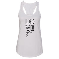 Women's "Love You" Graphic Tank Top | Cute Summer Sleeveless Shirt & Valentine's Gift