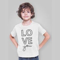 "Love You" Youth T-Shirt | Cute Valentine's Day Graphic Tee for Kids