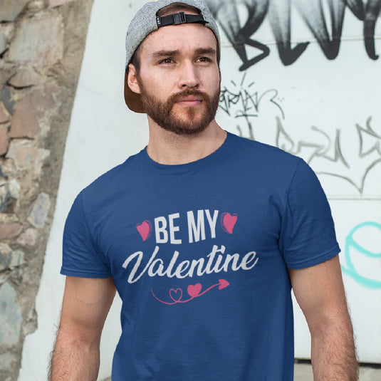 Men’s Be My Valentine T-Shirt – Classic Graphic Heart & Arrow Tee – Soft Cotton Holiday Shirt