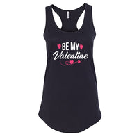 Women’s Be My Valentine Tank Top – Cute Heart & Arrow Graphic Racerback – Soft Cotton Sleeveless Valentine's Day Shirt