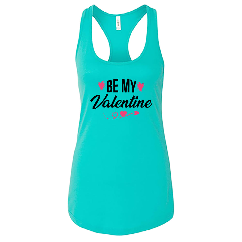 Women’s Be My Valentine Tank Top – Cute Heart & Arrow Graphic Racerback – Soft Cotton Sleeveless Valentine's Day Shirt