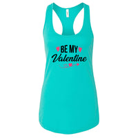 Women’s Be My Valentine Tank Top – Cute Heart & Arrow Graphic Racerback – Soft Cotton Sleeveless Valentine's Day Shirt