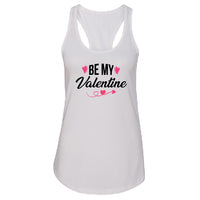 Women’s Be My Valentine Tank Top – Cute Heart & Arrow Graphic Racerback – Soft Cotton Sleeveless Valentine's Day Shirt