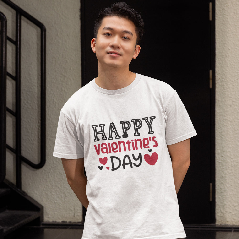 Men’s Happy Valentine’s Day T-Shirt – Classic Graphic Holiday Tee – Soft Cotton Men’s Valentine’s Gift Shirt
