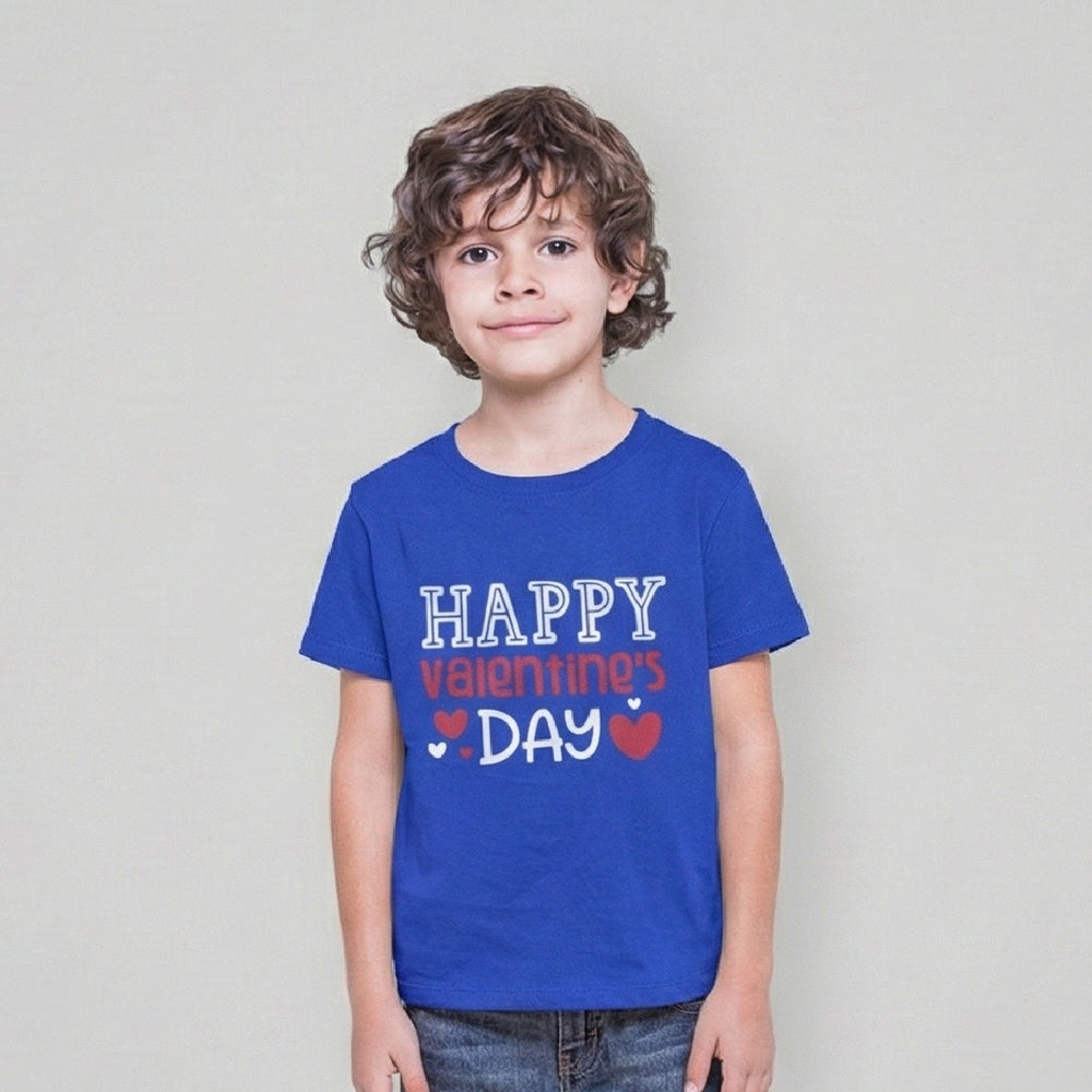 Kids Happy Valentine Day T-Shirt – Youth Valentine’s Day Graphic Tee – Soft Cotton Holiday Shirt for Boys & Girls