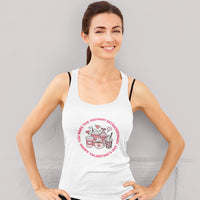 Women’s Happy Valentine’s Day Tank Top – Modern Pink Script Graphic Racerback – Soft Cotton Sleeveless Holiday Shirt