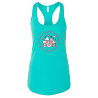 Women’s Happy Valentine’s Day Tank Top – Modern Pink Script Graphic Racerback – Soft Cotton Sleeveless Holiday Shirt