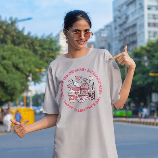 Women’s Happy Valentine’s Day T-Shirt – Modern Pink Script Graphic Tee – Stylish Cotton Holiday Top for Women