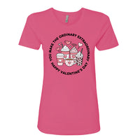 Women’s Happy Valentine’s Day T-Shirt – Modern Pink Script Graphic Tee – Stylish Cotton Holiday Top for Women