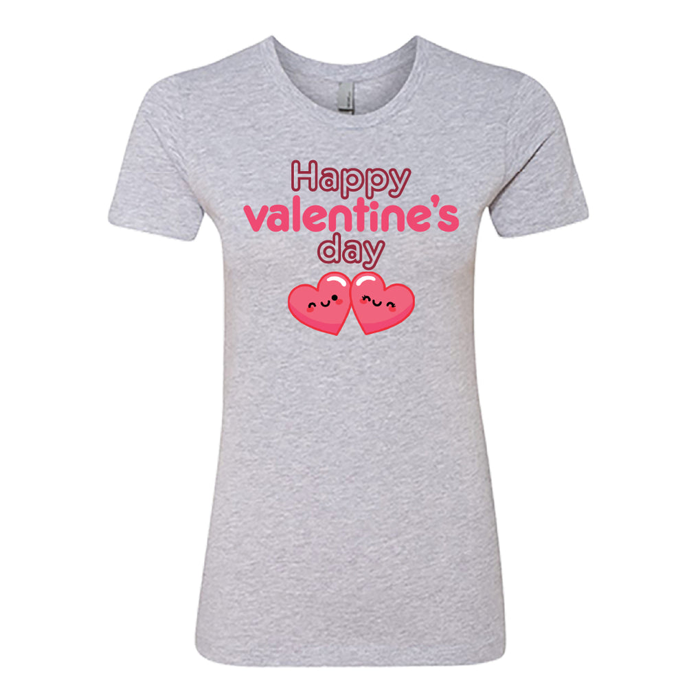 Women’s Happy Valentine’s Day T-Shirt – Modern Pink Script Graphic Tee – Soft Cotton Holiday Top for Women