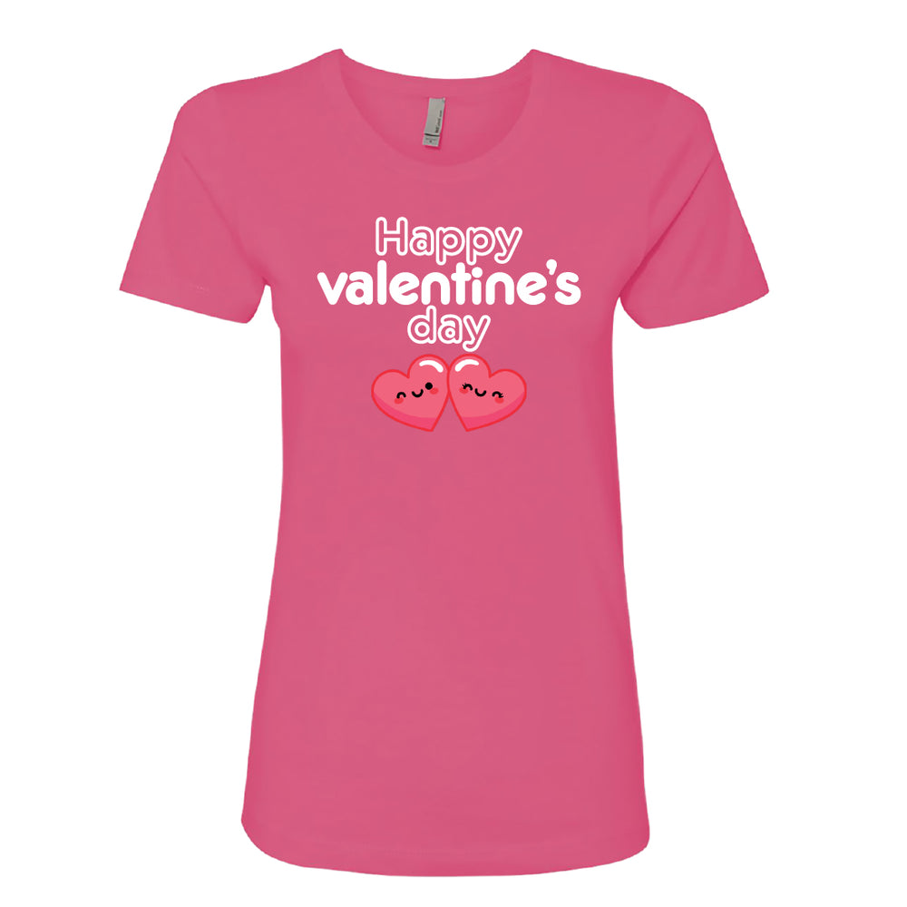 Women’s Happy Valentine’s Day T-Shirt – Modern Pink Script Graphic Tee – Soft Cotton Holiday Top for Women