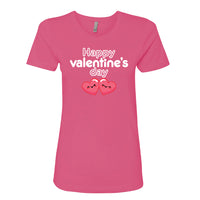 Women’s Happy Valentine’s Day T-Shirt – Modern Pink Script Graphic Tee – Soft Cotton Holiday Top for Women