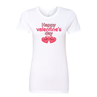 Women’s Happy Valentine’s Day T-Shirt – Modern Pink Script Graphic Tee – Soft Cotton Holiday Top for Women