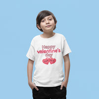 Kids Happy Valentine’s Day T-Shirt – Youth Modern Typography Graphic Tee – Soft Cotton Holiday School Shirt for Boys & Girls