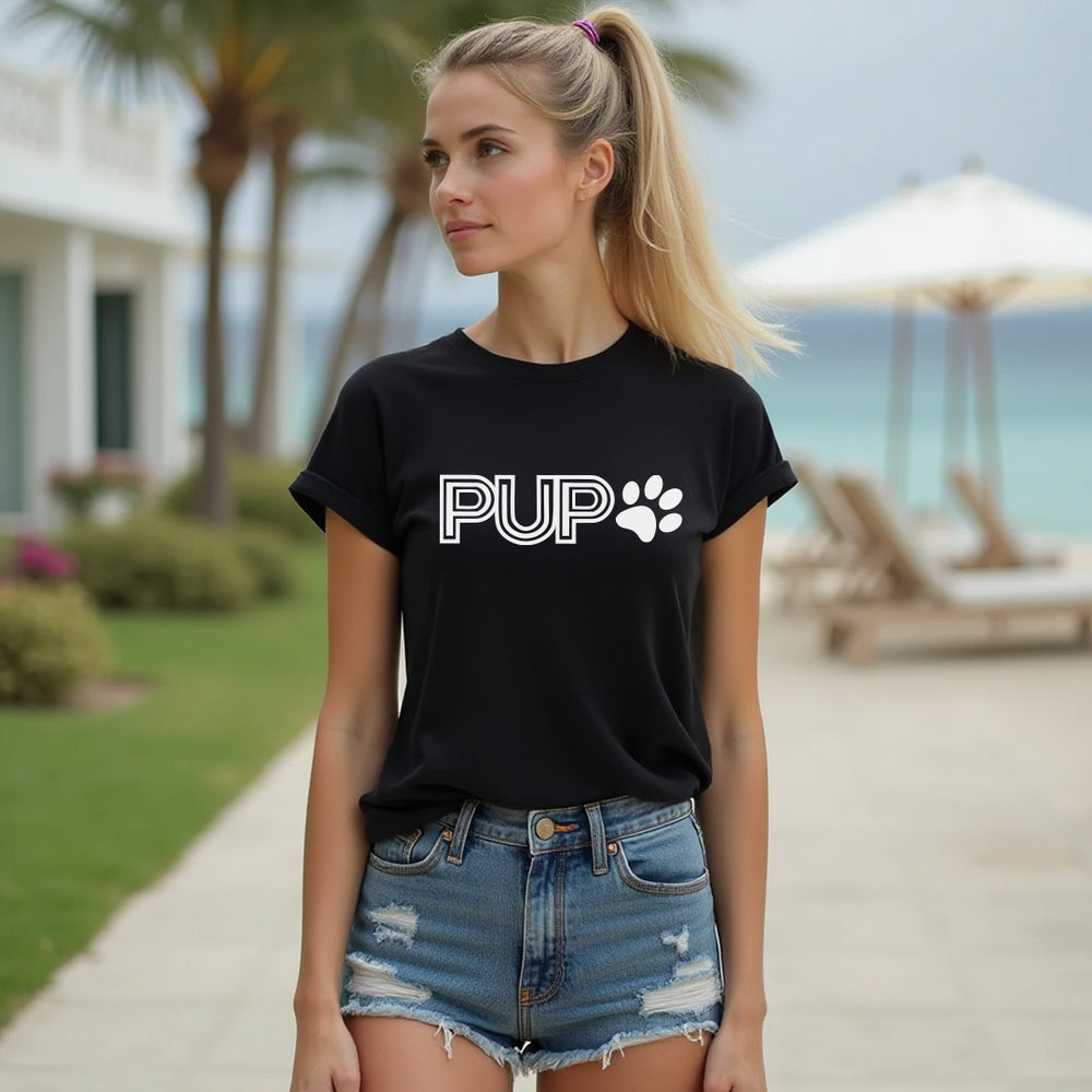 "Pup" Casual Tee – A Modern, Minimalist T-Shirt for the Dog Lover