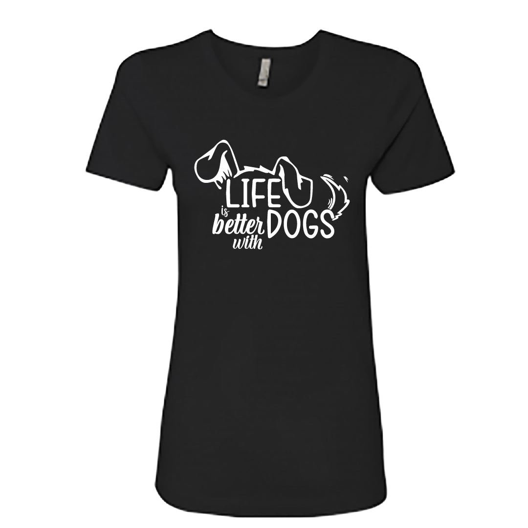 Life is Better with Dogs" Women's T-Shirt – The Go-To Tee for Every Dog Lover
