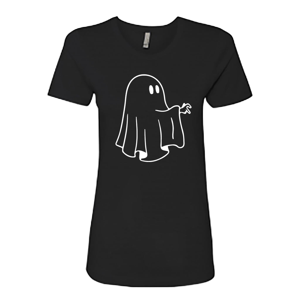 Women’s Cartoon Ghost T-Shirt – Spooky Cute Graphic Tee – Soft Cotton Minimalist Ghost Shirt for Her – Trendy Halloween & Fall Fashion
