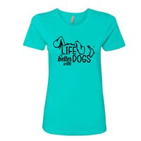 Life is Better with Dogs" Women's T-Shirt – The Go-To Tee for Every Dog Lover