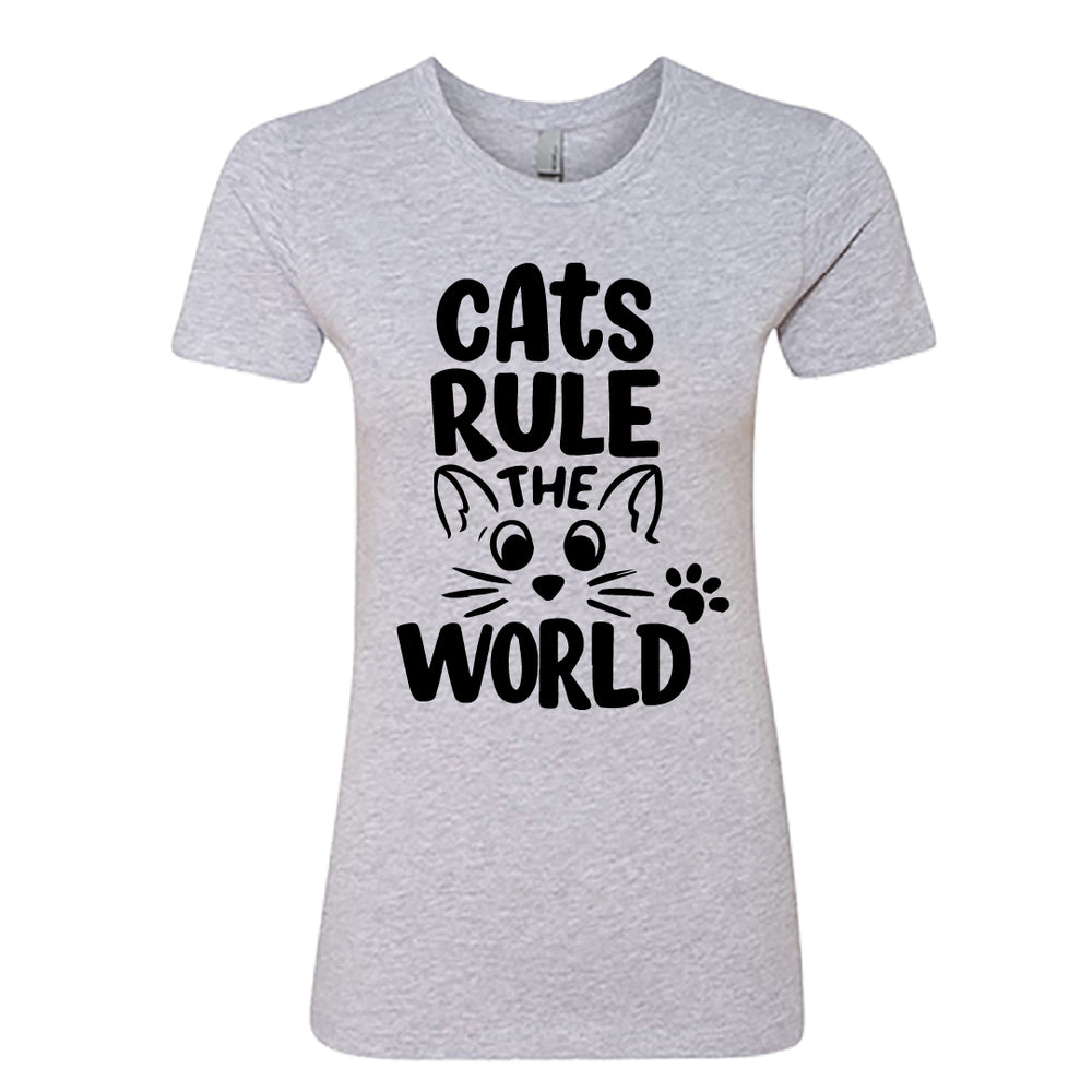 Cats Rule the World" Women's Tee – A Playful T-Shirt for Every Cat Mom