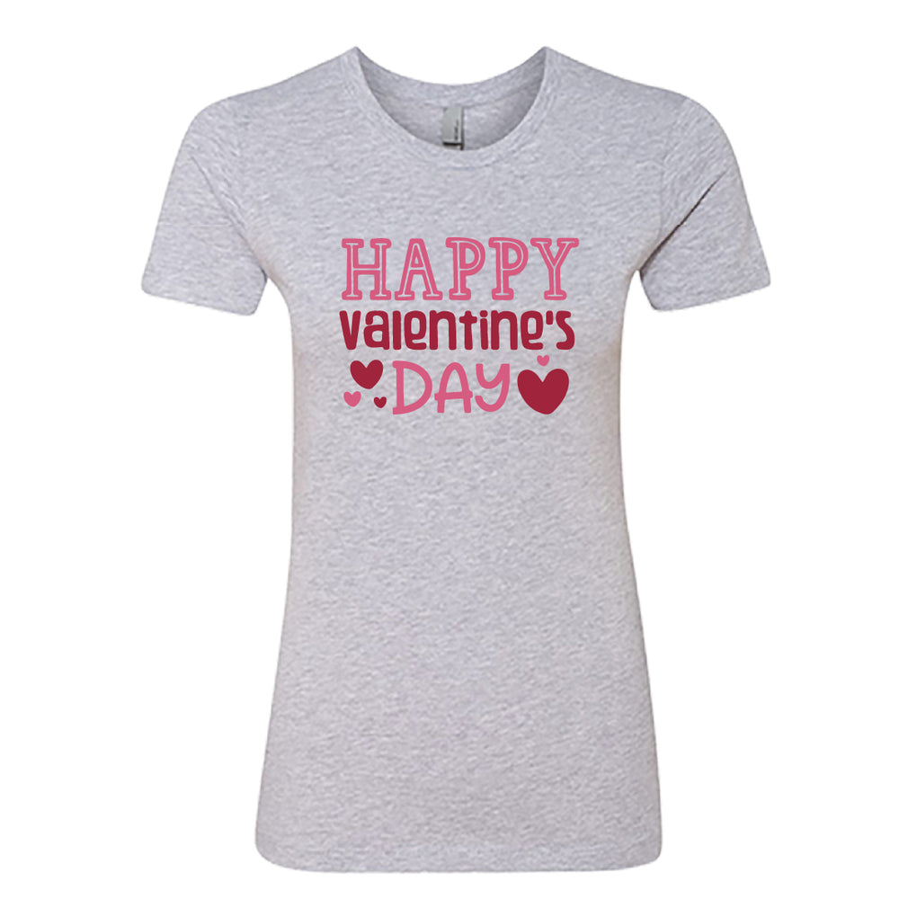 Women’s Happy Valentine's Day T-Shirt | Heart Graphic Crew Neck Tee | Soft Cotton Festive Holiday Top