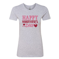 Women’s Happy Valentine's Day T-Shirt | Heart Graphic Crew Neck Tee | Soft Cotton Festive Holiday Top