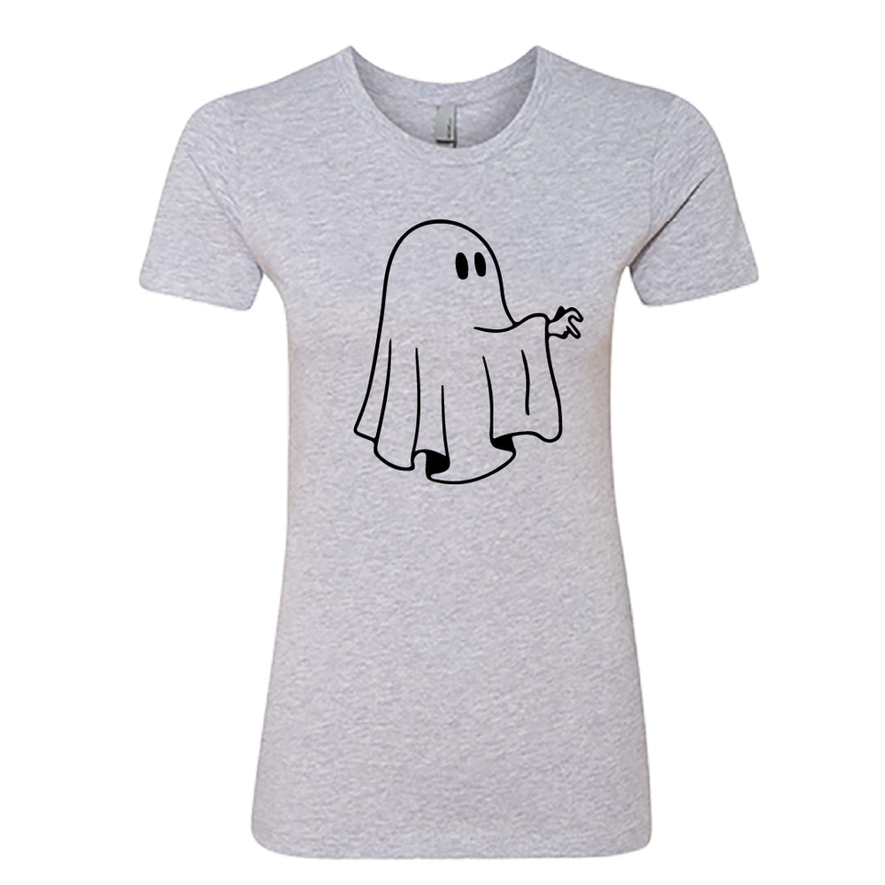 Women’s Cartoon Ghost T-Shirt – Spooky Cute Graphic Tee – Soft Cotton Minimalist Ghost Shirt for Her – Trendy Halloween & Fall Fashion