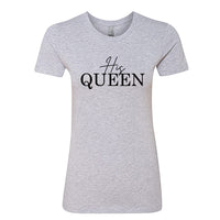 Women’s "His Queen" Graphic T-Shirt – Elegant Royal Crown Typography Tee – Soft Cotton Matching Couples' Shirt for HerWomen’s "His Queen" Graphic T-Shirt – Elegant Royal Crown Typography Tee – Soft Cotton Matching Couples' Shirt for Her