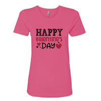Women’s Happy Valentine's Day T-Shirt | Heart Graphic Crew Neck Tee | Soft Cotton Festive Holiday Top