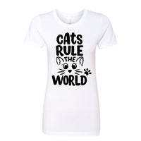 Cats Rule the World" Women's Tee – A Playful T-Shirt for Every Cat Mom