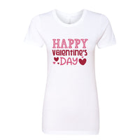 Women’s Happy Valentine's Day T-Shirt | Heart Graphic Crew Neck Tee | Soft Cotton Festive Holiday Top