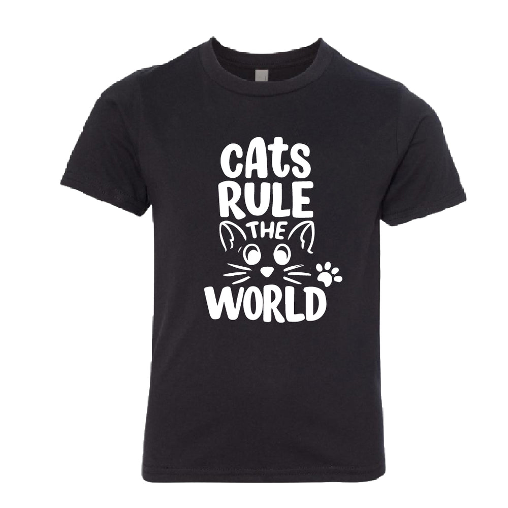 Majestic "Cats Rule the World" Youth T-Shirt – Playful & Fun Kitty Graphic Tee