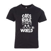 Majestic "Cats Rule the World" Youth T-Shirt – Playful & Fun Kitty Graphic Tee
