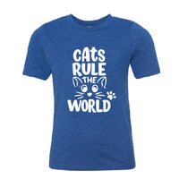Majestic "Cats Rule the World" Youth T-Shirt – Playful & Fun Kitty Graphic Tee