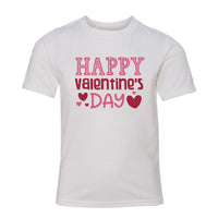 Kids Happy Valentine's Day T-Shirt | Heart Graphic Youth Tee for Boys & Girls | Soft Cotton Holiday Holiday Shirt