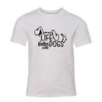 Life is Better with Dogs" Youth T-Shirt – The Go-To Tee for Young Dog Lovers