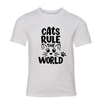 Majestic "Cats Rule the World" Youth T-Shirt – Playful & Fun Kitty Graphic Tee