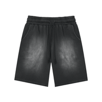 Unisex Rectangle Patch Monkey Washed Shorts | shorts men,shorts women,shorts,short sleeve button down,short sleeve tops for women