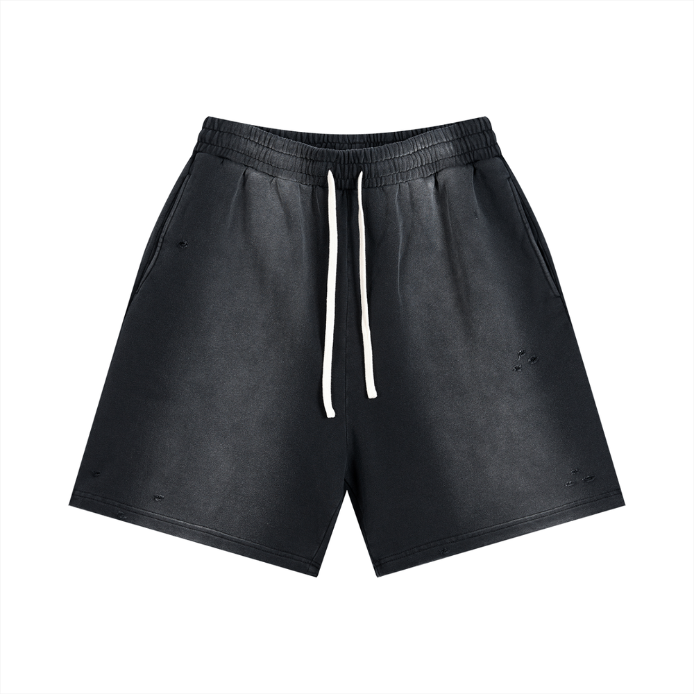 Unisex Sun Fade Distressed Shorts