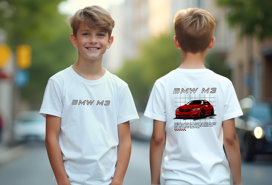 BMW M3 Youth T-Shirt – Sporty Style for Young Car Fans | Sizes S–XL | 3 Cool Colors