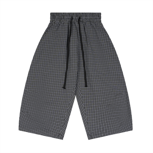 Unisex Plaid Loose Capri Shorts | shorts men,shorts women,shorts,short sleeve button down,short sleeve tops for women