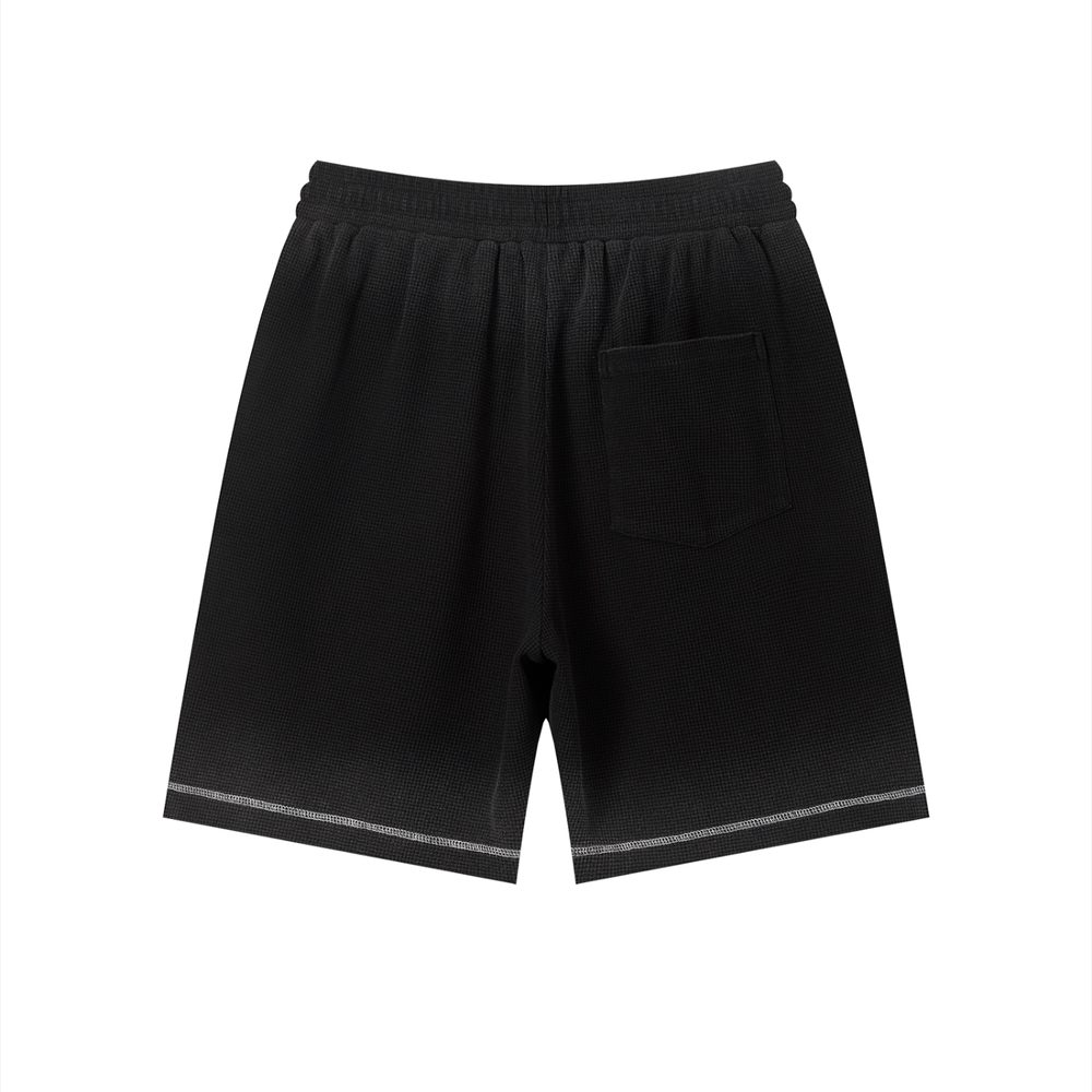 Unisex Sunfade Waffle Raw Hem Shorts | shorts men,shorts women,shorts,short sleeve button down,short sleeve tops for women