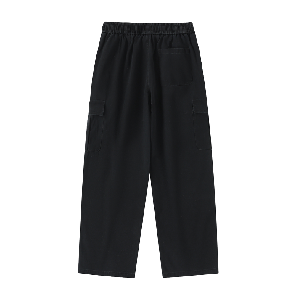 Men Drawstring Waist Straight-Leg Cargo Pants