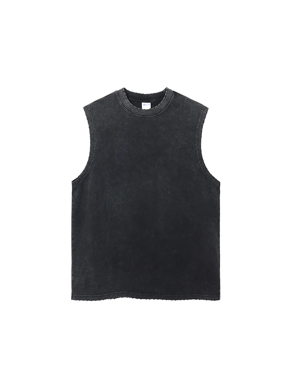 Unisex Snow Washed Frayed Hem Tank Top