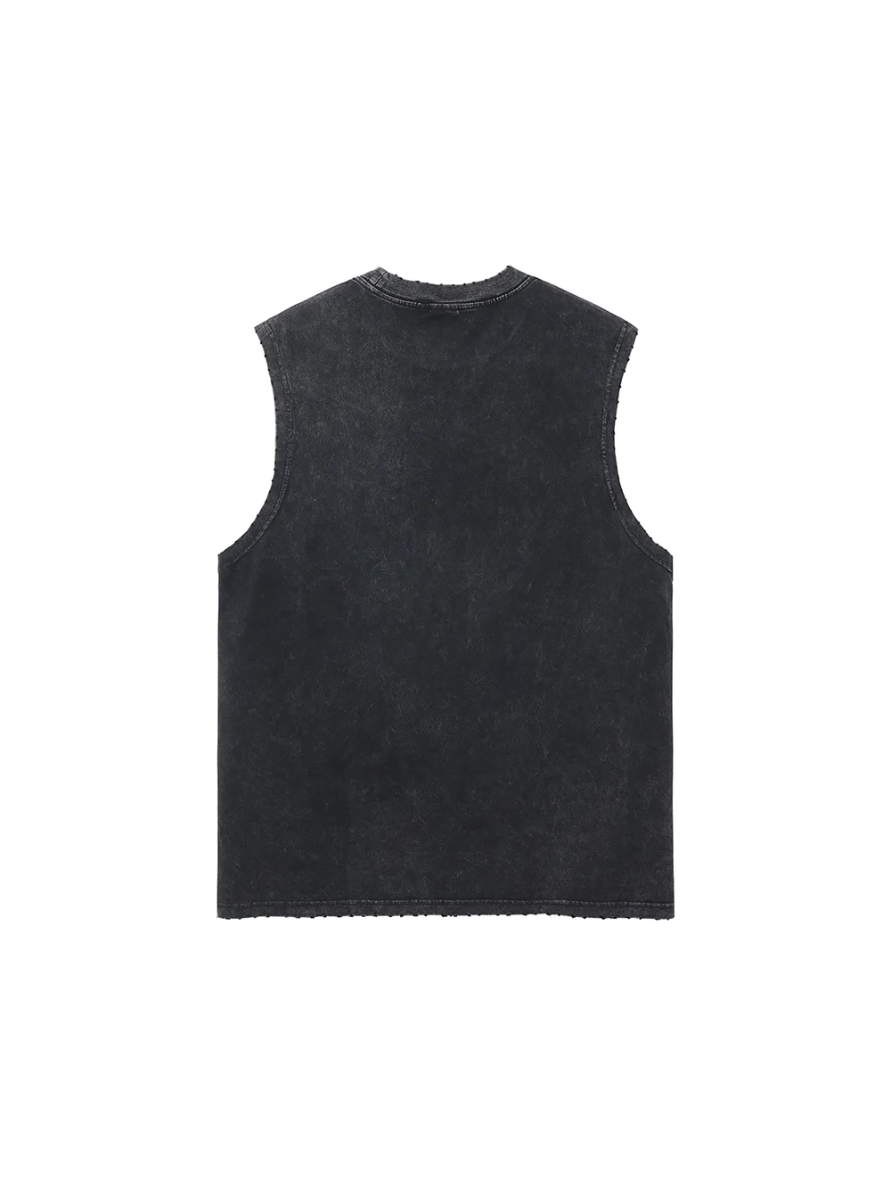 Unisex Snow Washed Frayed Hem Tank Top