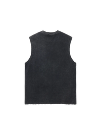 Unisex Snow Washed Frayed Hem Tank Top