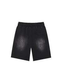 Unisex Rectangle Patch Monkey Washed Shorts | shorts men,shorts women,shorts,short sleeve button down,short sleeve tops for women