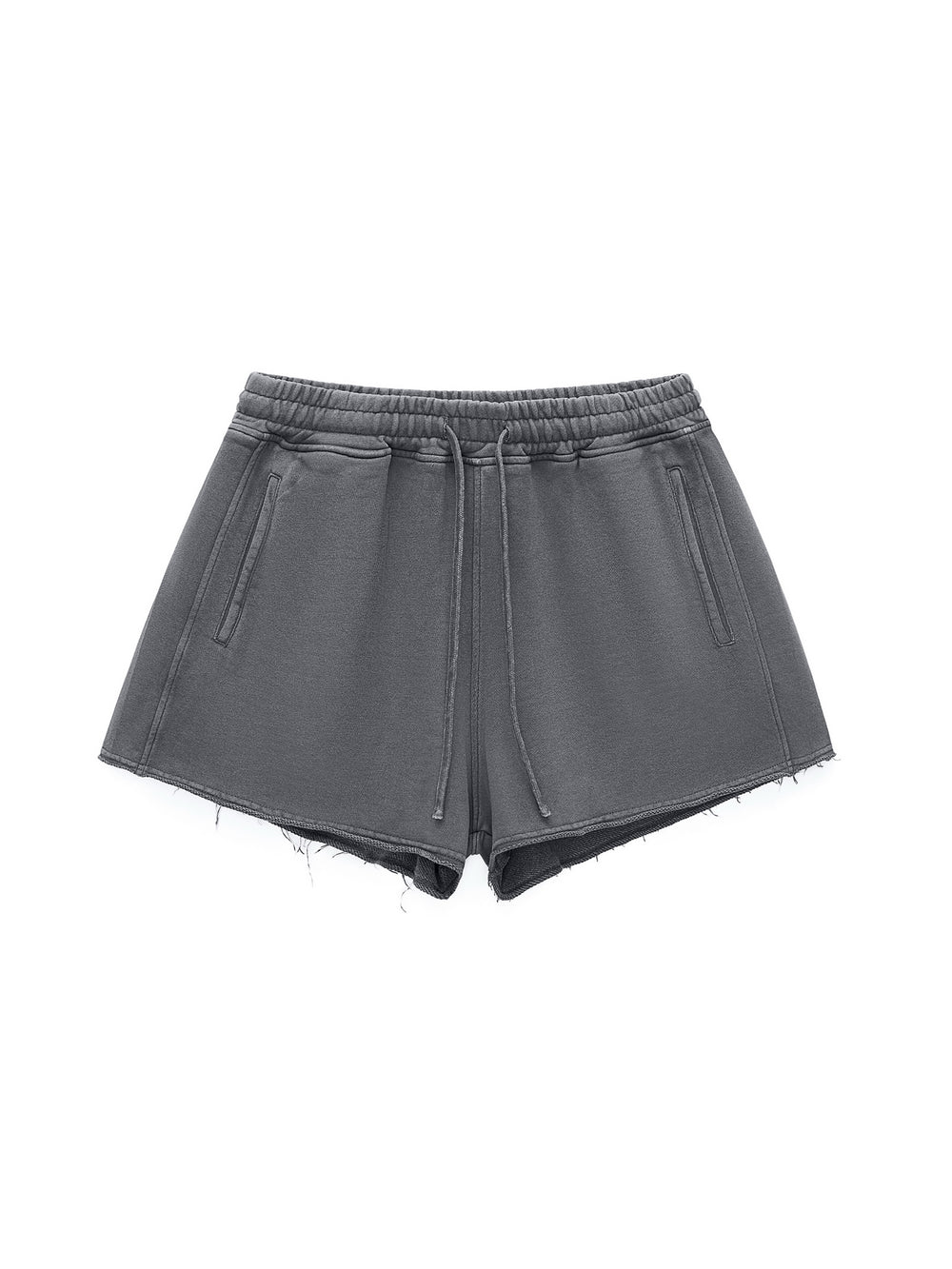 Women Snow Washed Raw Edge Drawstring Shorts | shorts men,shorts women,shorts,short sleeve button down,short sleeve tops for women